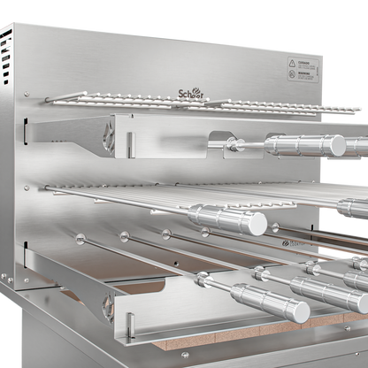 Churrasqueira Rotativa com Grelha e Descanso para Bancada Cooktop Scheer I9 RC 550