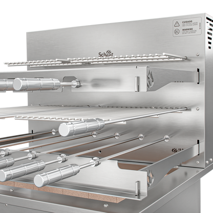 Churrasqueira Rotativa com Grelha e Descanso para Bancada Cooktop Scheer I9 RC 550