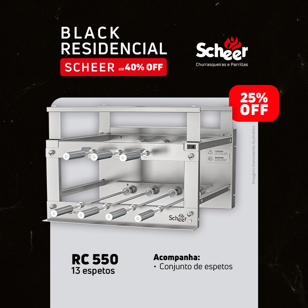 Churrasqueira Rotativa Scheer RC 550 - Black Friday
