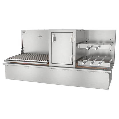 Churrasqueira Rotativa com Braseiro e Grelha Automática para Bancada Cooktop Scheer I9 TRE 900