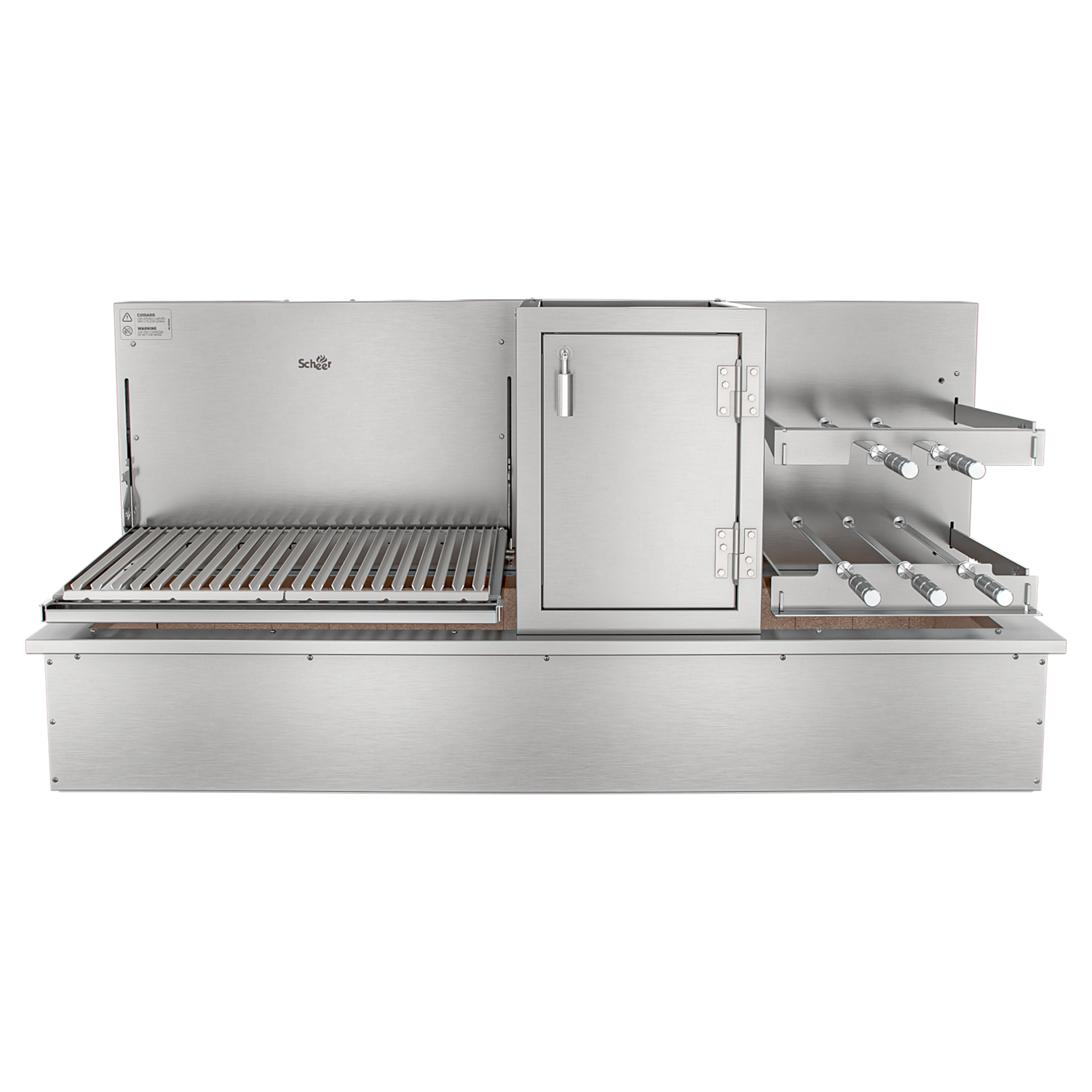 Churrasqueira Rotativa com Braseiro e Grelha Automática para Bancada Cooktop Scheer I9 TRE 900