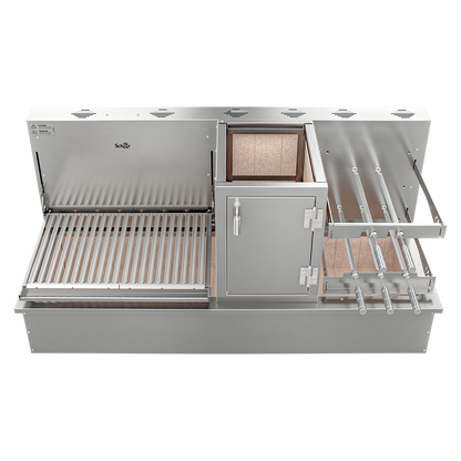 Churrasqueira Rotativa com Braseiro e Grelha Automática para Bancada Cooktop Scheer I9 TRE 900