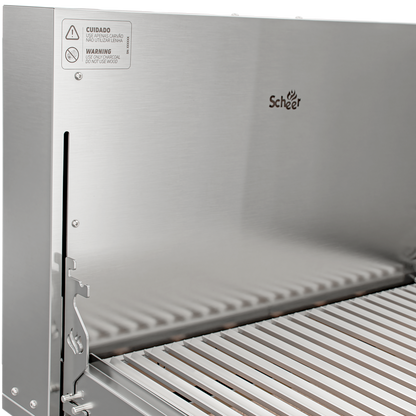 Churrasqueira Rotativa com Braseiro e Grelha Automática para Bancada Cooktop Scheer I9 TRE 900