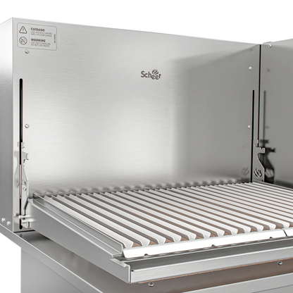 Churrasqueira Rotativa com Braseiro e Grelha Automática para Bancada Cooktop Scheer I9 TRE 900