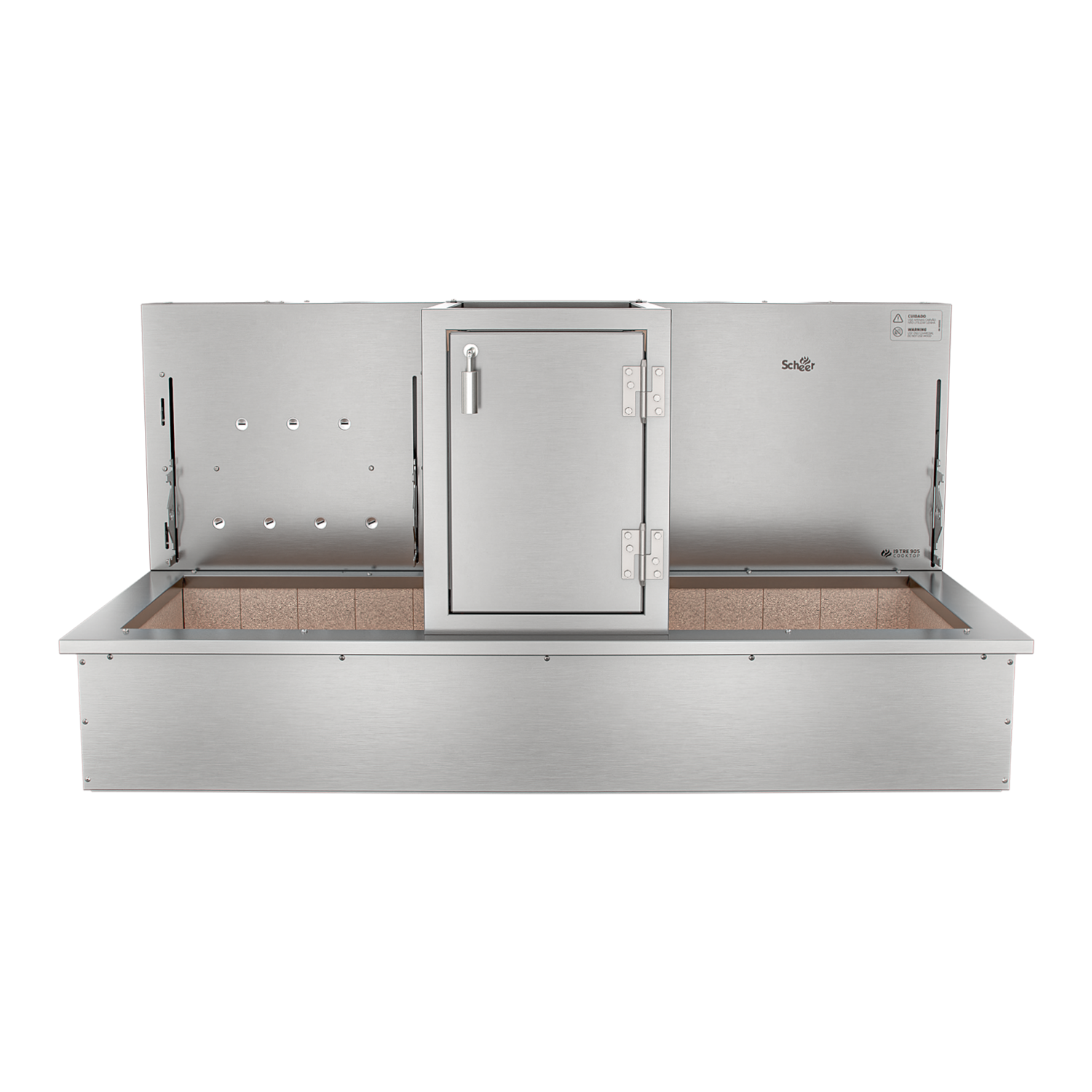 Churrasqueira Rotativa com Braseiro e Grelha Automática para Bancada Cooktop Scheer I9 TRE 905