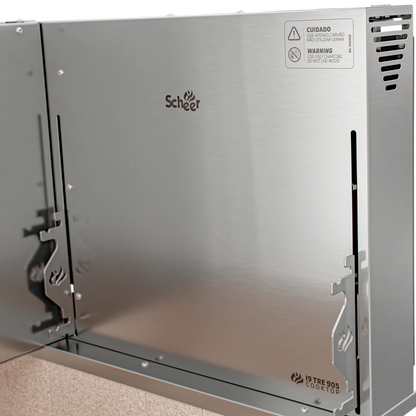Churrasqueira Rotativa com Braseiro e Grelha Automática para Bancada Cooktop Scheer I9 TRE 905