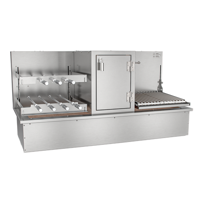 Churrasqueira Rotativa com Braseiro e Grelha Automática para Bancada Cooktop Scheer I9 TRE 905