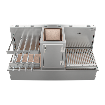 Churrasqueira Rotativa com Braseiro e Grelha Automática para Bancada Cooktop Scheer I9 TRE 905