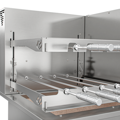 Churrasqueira Rotativa com Braseiro e Grelha Automática para Bancada Cooktop Scheer I9 TRE 905