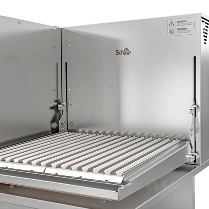 Churrasqueira Rotativa com Braseiro e Grelha Automática para Bancada Cooktop Scheer I9 TRE 905
