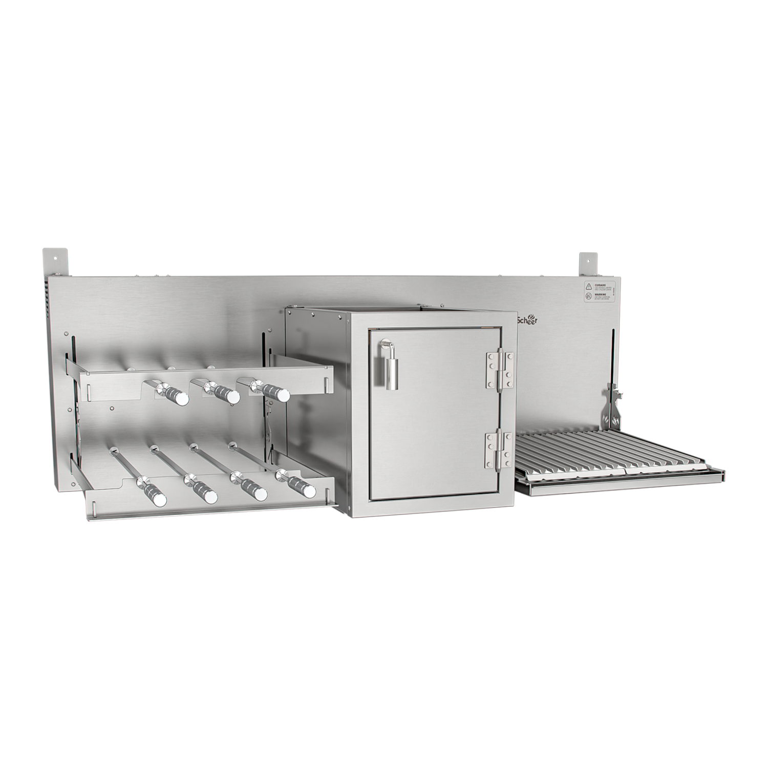 Churrasqueira Rotativa com Braseiro e Grelha Automática Scheer I9 TRE 905