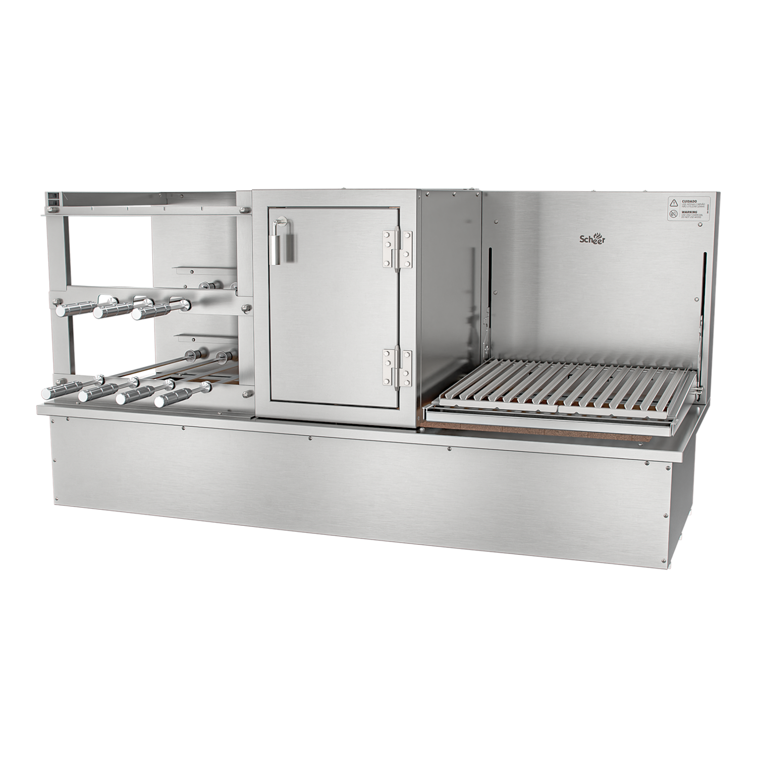 Churrasqueira Rotativa com Braseiro e Grelha Automática para Bancada Cooktop Scheer TRE 900