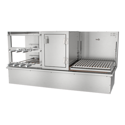 Churrasqueira Rotativa com Braseiro e Grelha Automática para Bancada Cooktop Scheer TRE 900
