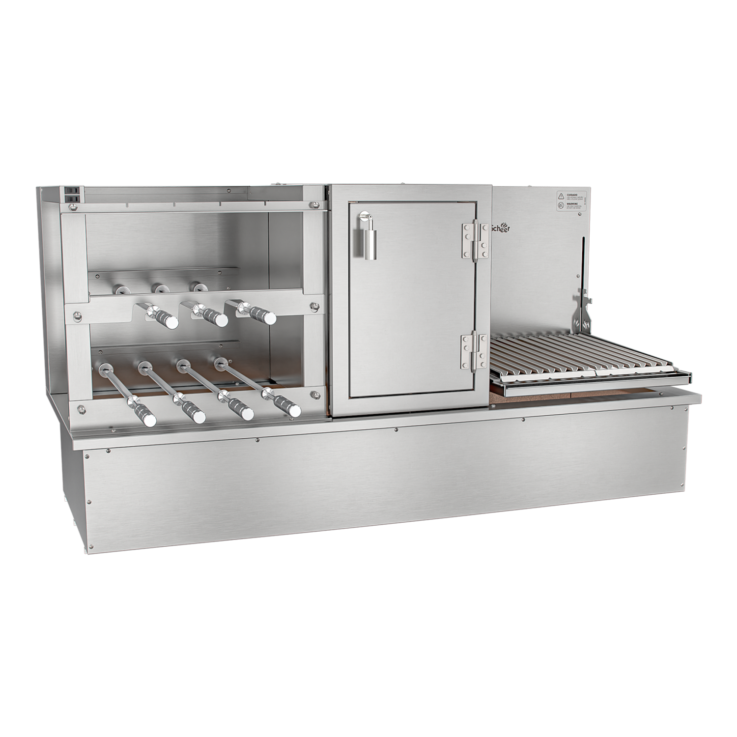 Churrasqueira Rotativa com Braseiro e Grelha Automática para Bancada Cooktop Scheer TRE 900
