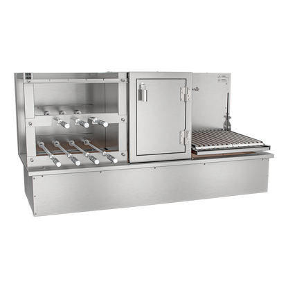 Churrasqueira Rotativa com Braseiro e Grelha Automática para Bancada Cooktop Scheer TRE 900