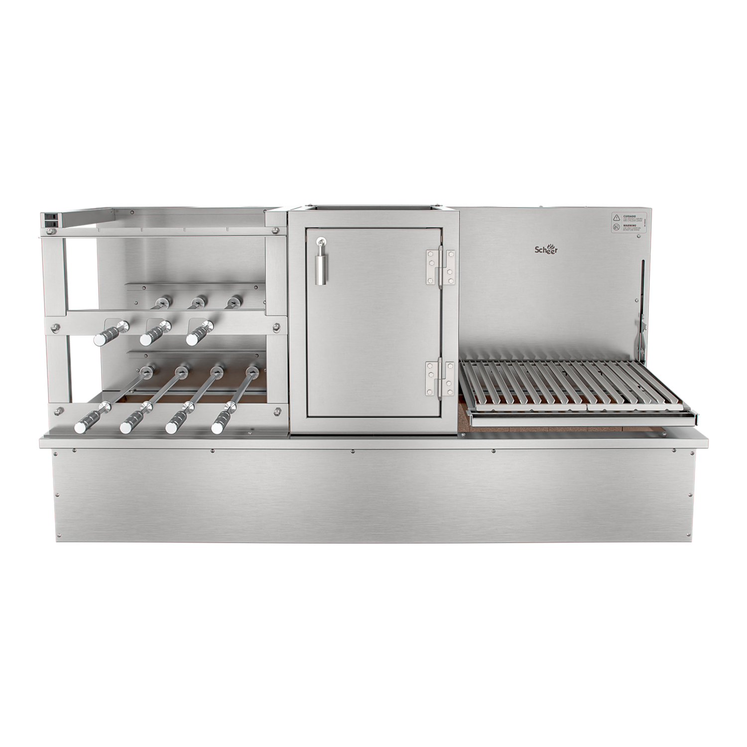 Churrasqueira Rotativa com Braseiro e Grelha Automática para Bancada Cooktop Scheer TRE 900