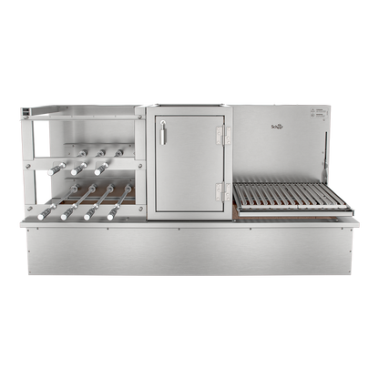 Churrasqueira Rotativa com Braseiro e Grelha Automática para Bancada Cooktop Scheer TRE 900