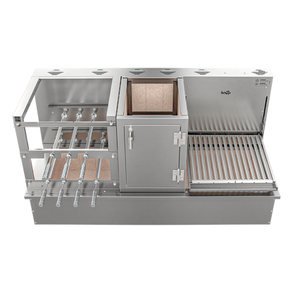 Churrasqueira Rotativa com Braseiro e Grelha Automática para Bancada Cooktop Scheer TRE 900