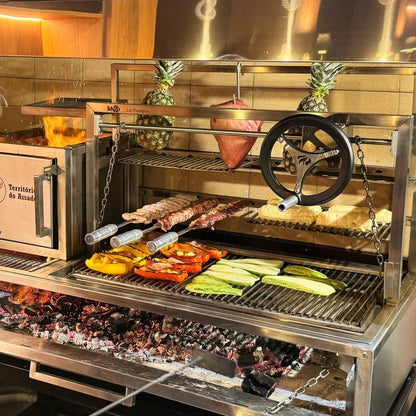 Grill with Scheer La Pampa 902 brazier and firepit.